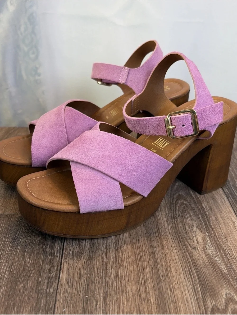 Seychelles Paloma Purple Orchid Suede Platform Sandals 6.5 Boho Chic Hippie